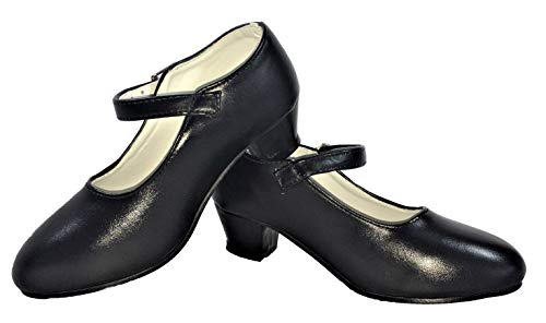Zapatos de Flamenco, Sevillanas, Danza, Baile, para niña o Mujer. Color Negro. (29 EU, Negro)