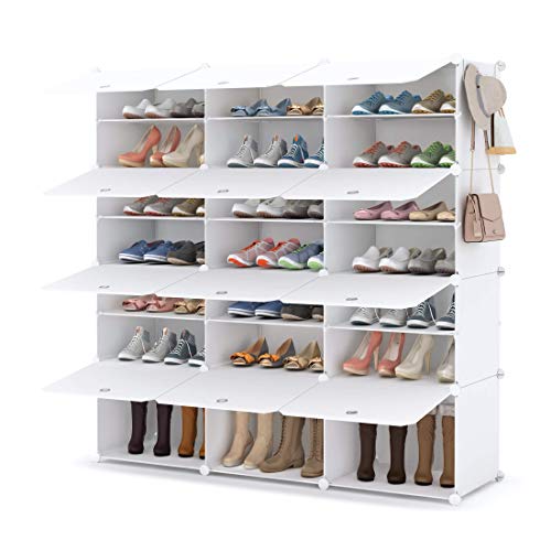 Mueble zapato, 7 niveles de almacenamiento, zapato, 42 pares de zapatos, con puerta, armario, para entrada, salón, dormitorio, color blanco